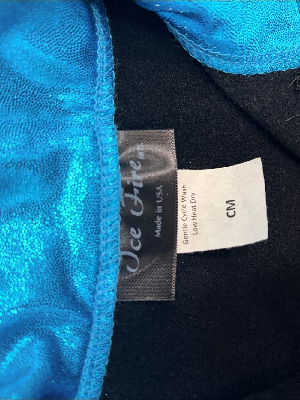 Girls Black and Blue Two-Piece Costume Set with Zip Jacket for  IceSkating
